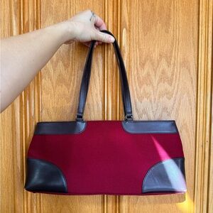 Elegant Burgundy and Black Women's Handbag